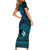 FSM Kosrae State Short Sleeve Bodycon Dress Tribal Pattern Ocean Version LT01 - Polynesian Pride