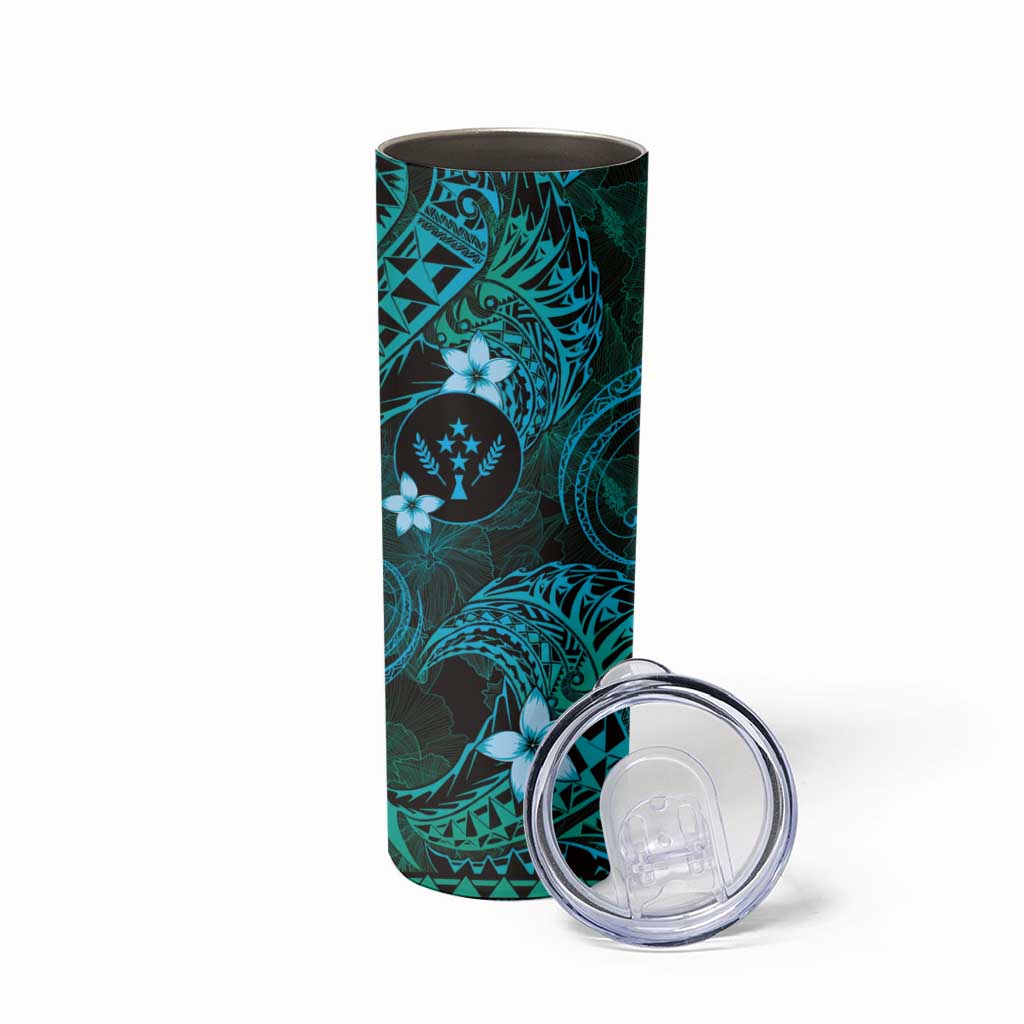 FSM Kosrae State Skinny Tumbler Tribal Pattern Ocean Version