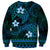 FSM Kosrae State Sweatshirt Tribal Pattern Ocean Version LT01 - Polynesian Pride