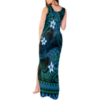 FSM Kosrae State Tank Maxi Dress Tribal Pattern Ocean Version LT01 - Polynesian Pride