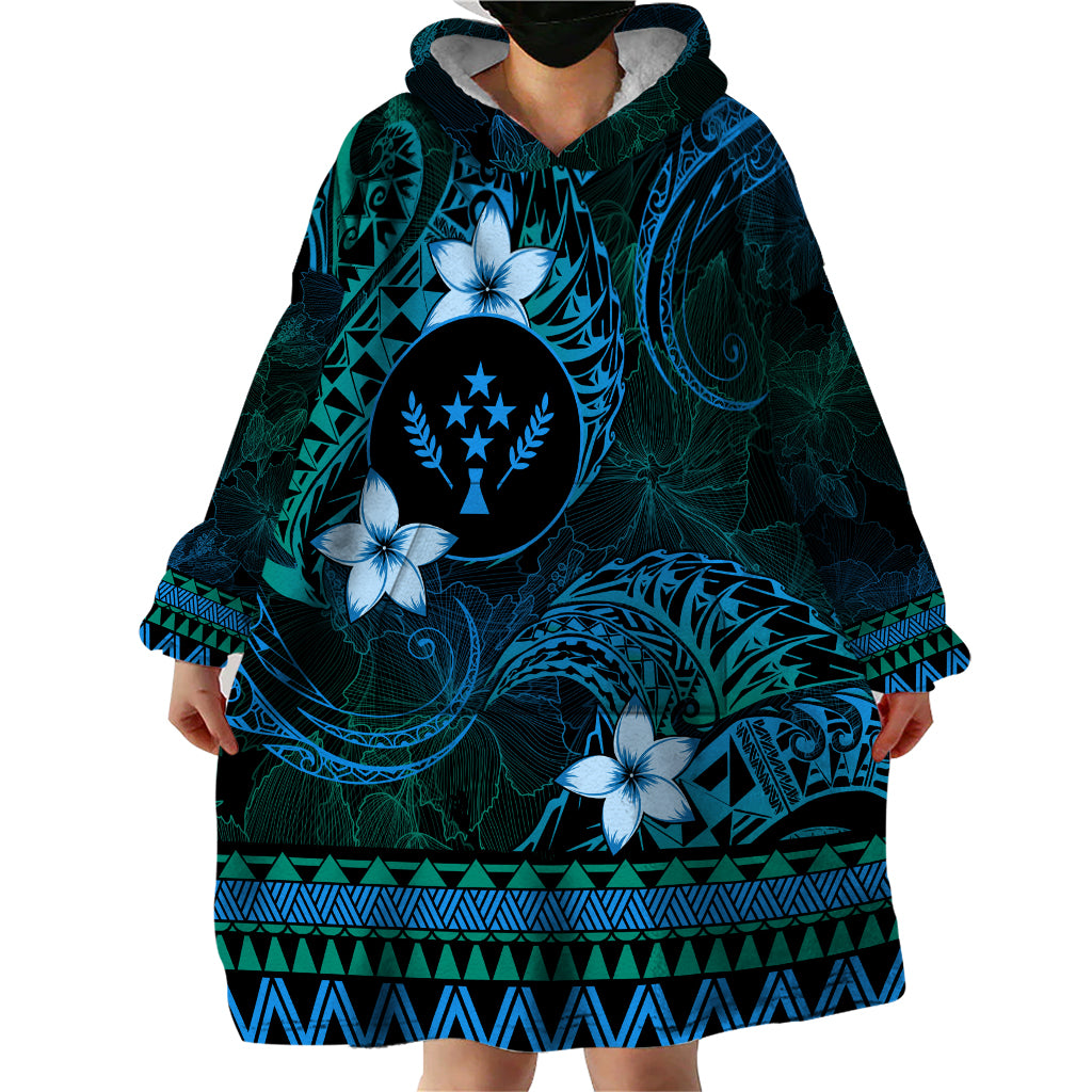 FSM Kosrae State Wearable Blanket Hoodie Tribal Pattern Ocean Version LT01 - Polynesian Pride
