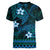 FSM Kosrae State Women V Neck T Shirt Tribal Pattern Ocean Version LT01 - Polynesian Pride