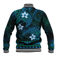 FSM Pohnpei State Baseball Jacket Tribal Pattern Ocean Version LT01 - Polynesian Pride