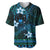 FSM Pohnpei State Baseball Jersey Tribal Pattern Ocean Version LT01 Blue - Polynesian Pride