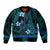 FSM Pohnpei State Bomber Jacket Tribal Pattern Ocean Version LT01 Unisex Blue - Polynesian Pride