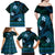 FSM Pohnpei State Family Matching Off Shoulder Maxi Dress and Hawaiian Shirt Tribal Pattern Ocean Version LT01 - Polynesian Pride