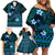 FSM Pohnpei State Family Matching Off Shoulder Short Dress and Hawaiian Shirt Tribal Pattern Ocean Version LT01 - Polynesian Pride