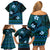 FSM Pohnpei State Family Matching Off Shoulder Short Dress and Hawaiian Shirt Tribal Pattern Ocean Version LT01 - Polynesian Pride
