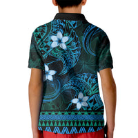 FSM Pohnpei State Kid Polo Shirt Tribal Pattern Ocean Version LT01 - Polynesian Pride
