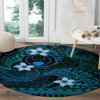 FSM Pohnpei State Round Carpet Tribal Pattern Ocean Version