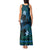 FSM Pohnpei State Tank Maxi Dress Tribal Pattern Ocean Version LT01 - Polynesian Pride