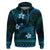 FSM Pohnpei State Zip Hoodie Tribal Pattern Ocean Version LT01 Pullover Hoodie Blue - Polynesian Pride