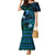 FSM Yap State Family Matching Mermaid Dress and Hawaiian Shirt Tribal Pattern Ocean Version LT01 Mom's Dress Blue - Polynesian Pride