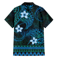 FSM Yap State Family Matching Off Shoulder Maxi Dress and Hawaiian Shirt Tribal Pattern Ocean Version LT01 - Polynesian Pride