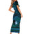 FSM Yap State Family Matching Short Sleeve Bodycon Dress and Hawaiian Shirt Tribal Pattern Ocean Version LT01 - Polynesian Pride