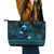 FSM Yap State Leather Tote Bag Tribal Pattern Ocean Version