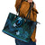 FSM Yap State Leather Tote Bag Tribal Pattern Ocean Version