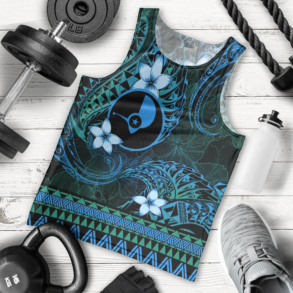 FSM Yap State Men Tank Top Tribal Pattern Ocean Version LT01 - Polynesian Pride