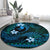 FSM Yap State Round Carpet Tribal Pattern Ocean Version