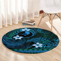 FSM Yap State Round Carpet Tribal Pattern Ocean Version