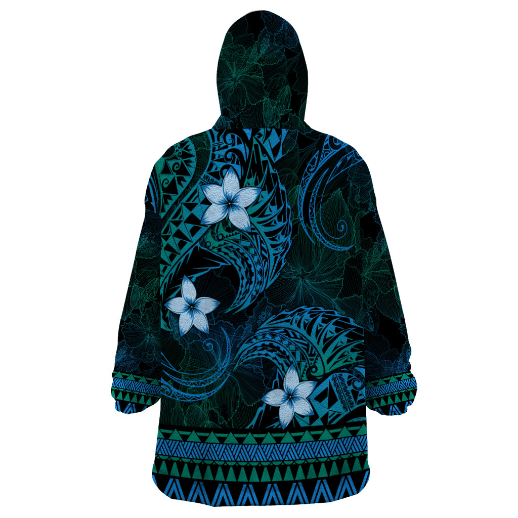 FSM Yap State Wearable Blanket Hoodie Tribal Pattern Ocean Version LT01 - Polynesian Pride