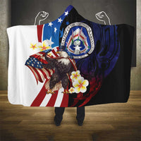 Northern Mariana Islands 4th of July Hooded Blanket Plumeria USA Eagle LT01 - Polynesian Pride