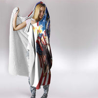 Northern Mariana Islands 4th of July Hooded Blanket Plumeria USA Eagle LT01 - Polynesian Pride