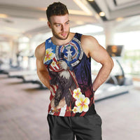 Personalized Northern Mariana Islands 4th of July Men Tank Top Plumeria USA Eagle