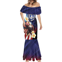 Personalized Northern Mariana Islands 4th of July Mermaid Dress Plumeria USA Eagle