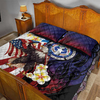 Northern Mariana Islands 4th of July Quilt Bed Set Plumeria USA Eagle