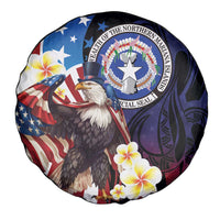 Northern Mariana Islands 4th of July Spare Tire Cover Plumeria USA Eagle