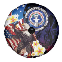 Northern Mariana Islands 4th of July Spare Tire Cover Plumeria USA Eagle