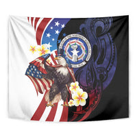 Northern Mariana Islands 4th of July Tapestry Plumeria USA Eagle