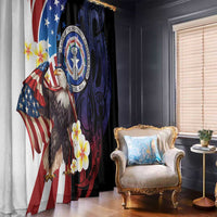 Northern Mariana Islands 4th of July Window Curtain Plumeria USA Eagle