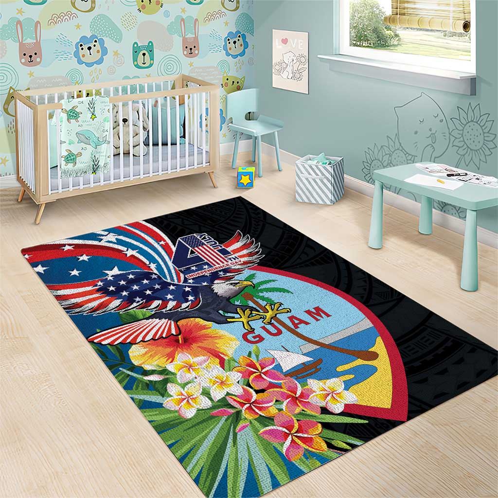 Guam Fourth of July Area Rug Tropical Flowers