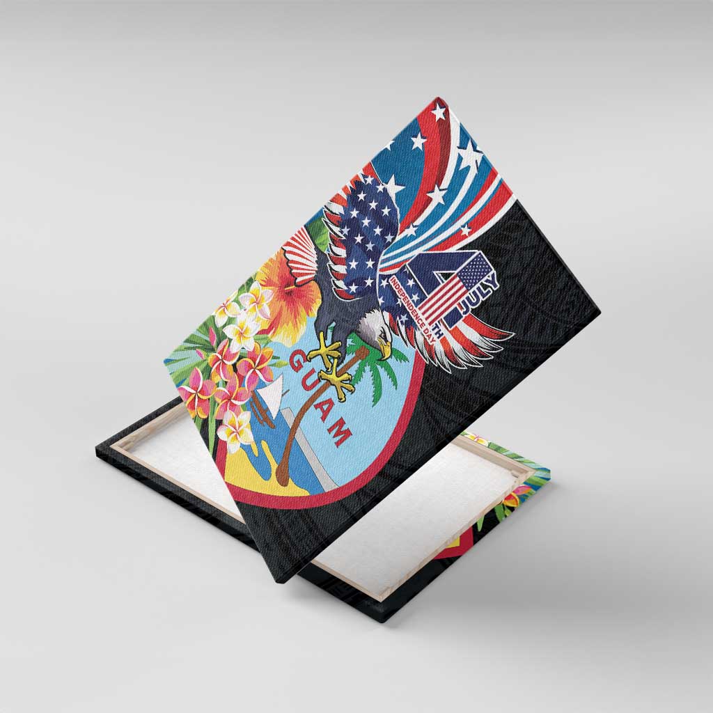 Guam Fourth of July Canvas Wall Art Tropical Flowers
