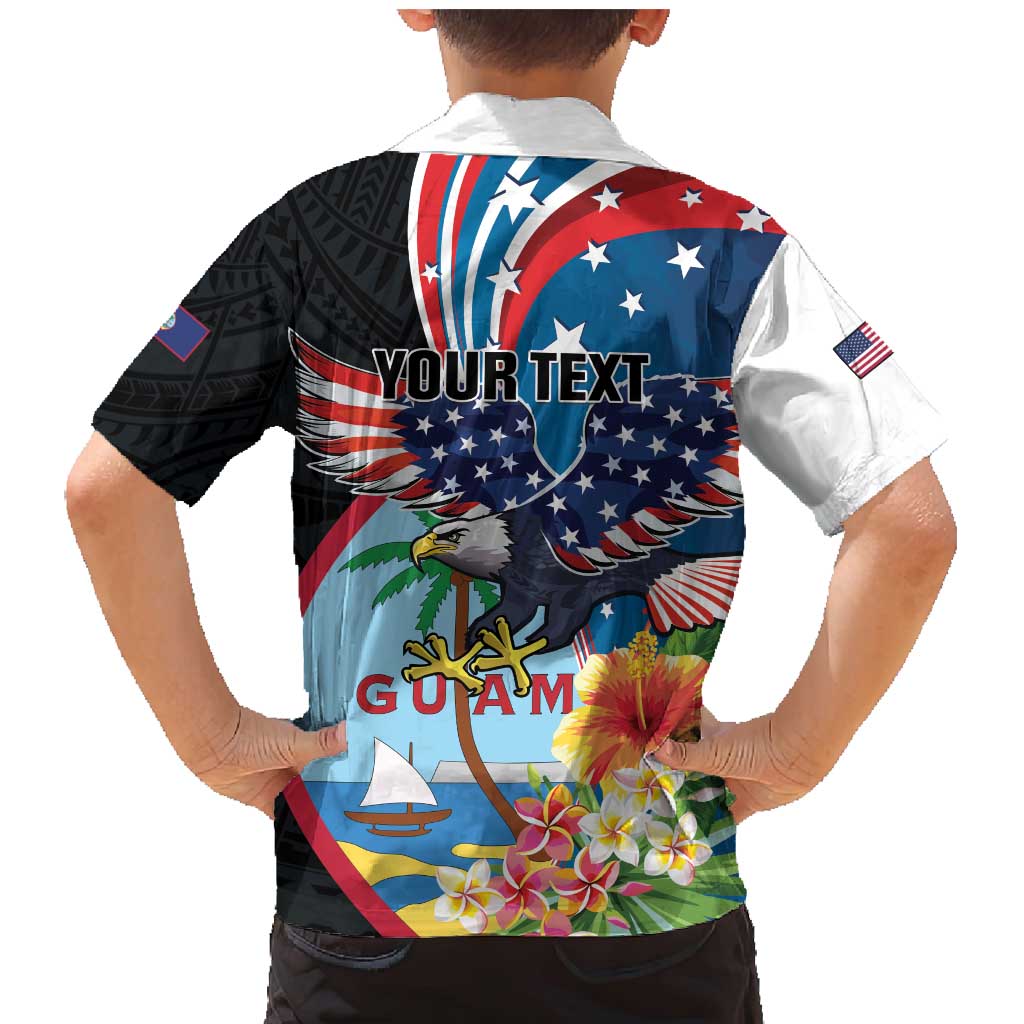 Personalized Guam Fourth of July Family Matching Mermaid Dress and Hawaiian Shirt Tropical Flowers