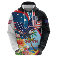 Personalized Guam Fourth of July Hoodie Tropical Flowers