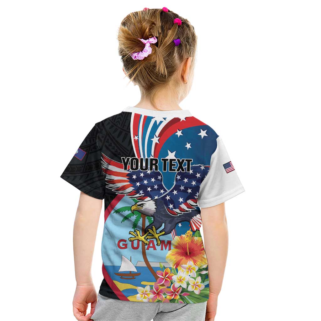 Personalized Guam Fourth of July Kid T Shirt Tropical Flowers