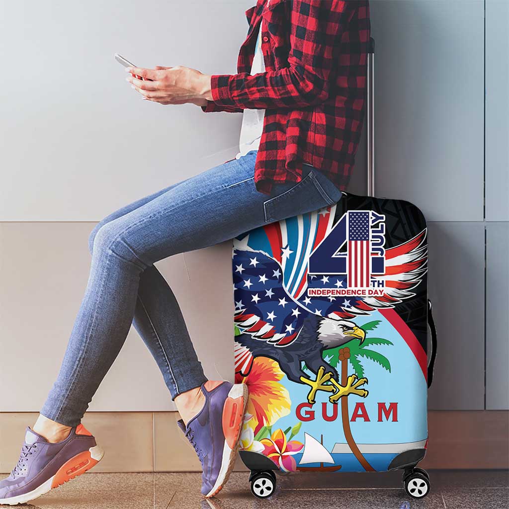 Guam Fourth of July Luggage Cover Tropical Flowers