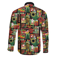 Hawaiian Santa Christmas Pattern Family Matching Tank Maxi Dress and Hawaiian Shirt Black Version - Polynesian Pride