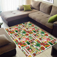 Hawaiian Santa Christmas Pattern Area Rug White Version - Polynesian Pride