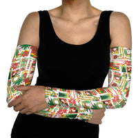 Hawaiian Santa Christmas Pattern Arm Sleeves White Version LT01 - Polynesian Pride