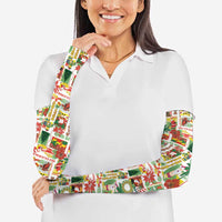 Hawaiian Santa Christmas Pattern Arm Sleeves White Version LT01 - Polynesian Pride