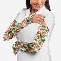 Hawaiian Santa Christmas Pattern Arm Sleeves White Version LT01 - Polynesian Pride