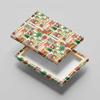 Hawaiian Santa Christmas Pattern Canvas Wall Art White Version - Polynesian Pride