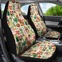Hawaiian Santa Christmas Pattern Car Seat Cover White Version - Polynesian Pride
