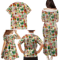 Hawaiian Santa Christmas Pattern Family Matching Puletasi and Hawaiian Shirt White Version - Polynesian Pride