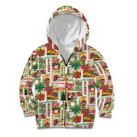 Hawaiian Santa Christmas Pattern Kid Hoodie White Version - Polynesian Pride