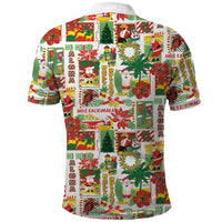 Hawaiian Santa Christmas Pattern Polo Shirt White Version - Polynesian Pride
